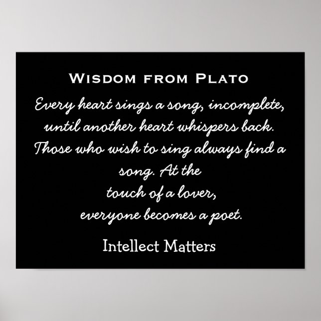 Touch of a Lover - Plato quote - art print Poster (Vorne)