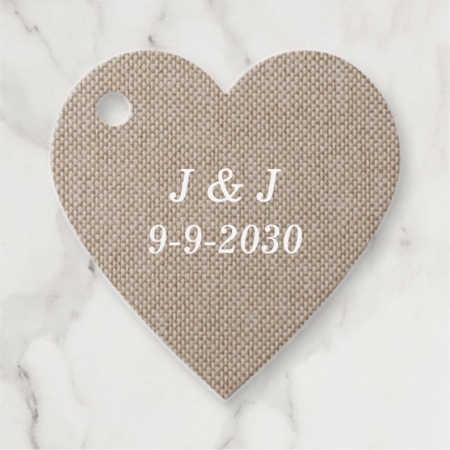 Touch of Elegance with Opulent Love Linen Heart Geschenkanhänger (Vorderseite)