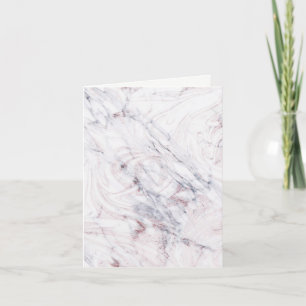 Touch of Rose White & Grey Marble Thank You Fold Dankeskarte