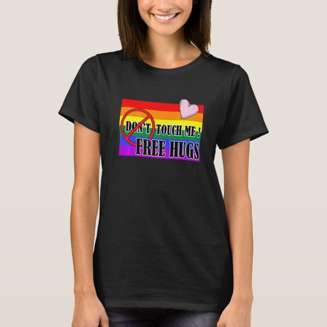 Touch Pride Rainbow Pink Heart Abaddon Merch T-Shirt (Vorderseite)