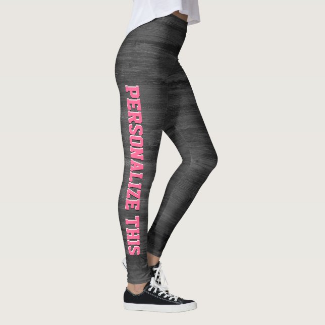 Touch von Elegance - Graue Textur & Chic Pink Leggings (Rechts)