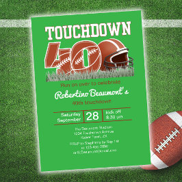 Touchdown 40 Funny Football 40. Geburtstag Einladung