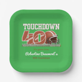 Touchdown 40 Funny Football 40. Geburtstag Pappteller