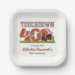 Touchdown 40 Funny Football 40. Geburtstag Pappteller