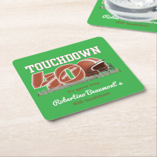 Touchdown 40 Funny Football 40. Geburtstag Rechteckiger Pappuntersetzer