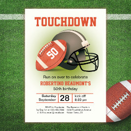 Touchdown 50 Vintag Football 50. Geburtstag Einladung
