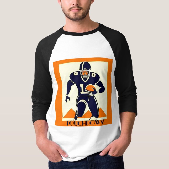 Touchdown American Football Art Deco Graphic T-Shirt (Vorderseite)