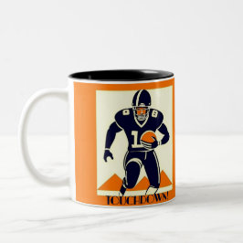 Touchdown American Football Art Deco Graphic Zweifarbige Tasse