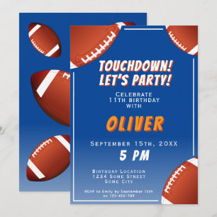 Touchdown American Football Ball Sport Geburtstag Einladung