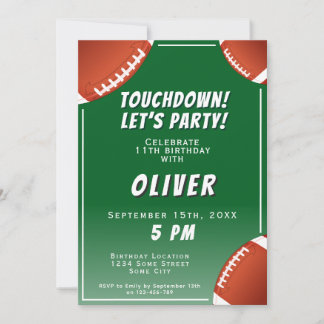 Touchdown American Football Ball Sports Geburtstag Einladung