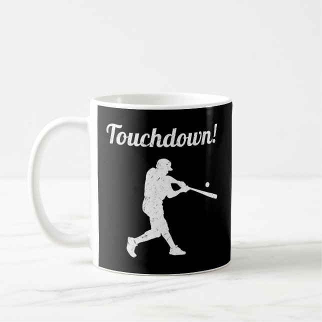 Touchdown Baseball-Baseball-Player Kaffeetasse (Links)