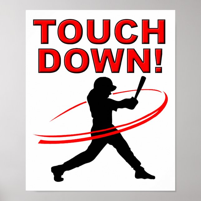 Touchdown Baseball Funny Poster (Vorne)