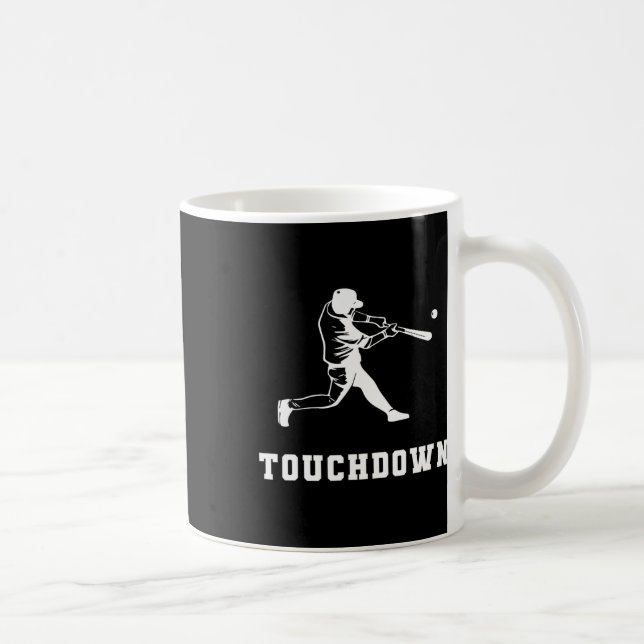 Touchdown Baseball Humor Lustiger Touchdown Baseba Kaffeetasse (Rechts)