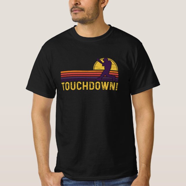 Touchdown-Baseball Retro-Sunset-Player T-Shirt (Vorderseite)