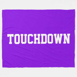 TOUCHDOWN Bright Purple Athletic White Block Text  Fleecedecke