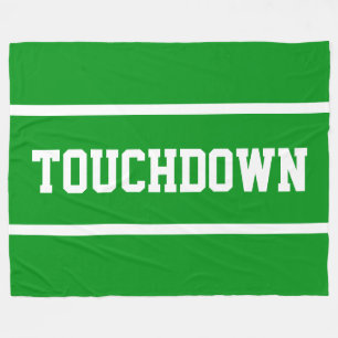 TOUCHDOWN Fette Hellgrün Weiße Football-Streifen Fleecedecke