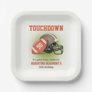 Touchdown Fifty Vintage Football 50. Geburtstag Pappteller