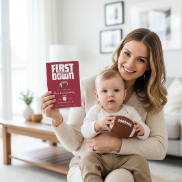 Touchdown First Birthday Football Invite Einladung