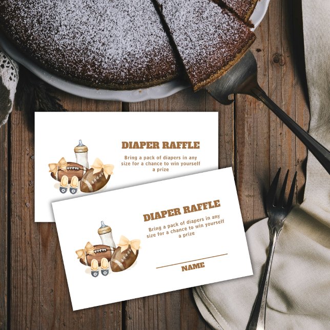 Touchdown Football Boy Diaper Raffle Baby Shower Begleitkarte (Touchdown Football Boy Diaper Raffle Baby Shower Enclosure Card)