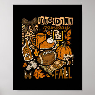 Touchdown Football Spieltag Kürbis Thanksgiving He Poster