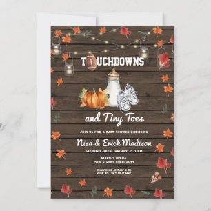 Touchdown Football Tiny Toes Pumpkin Baby Dusche Einladung