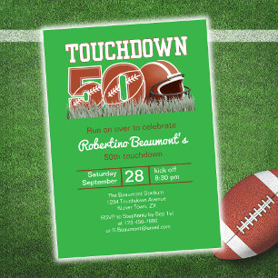 Touchdown Fünfzig Lustiger Fußball 50. Geburtstag Einladung