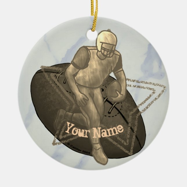 Touchdown-Fußballverzierung Keramik Ornament (Vorne)