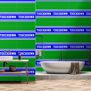 TOUCHDOWN Hellblau Weiß Grün Racing Streifen Tapete