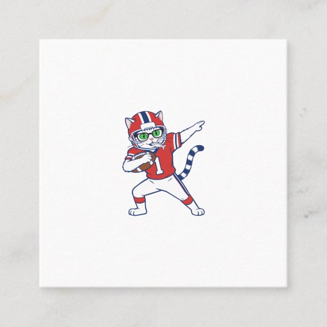 Touchdown-Katze  Quadratische Visitenkarte (Vorderseite)