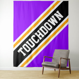 TOUCHDOWN Lila, schwarz-gelbe Streifen Wandteppich