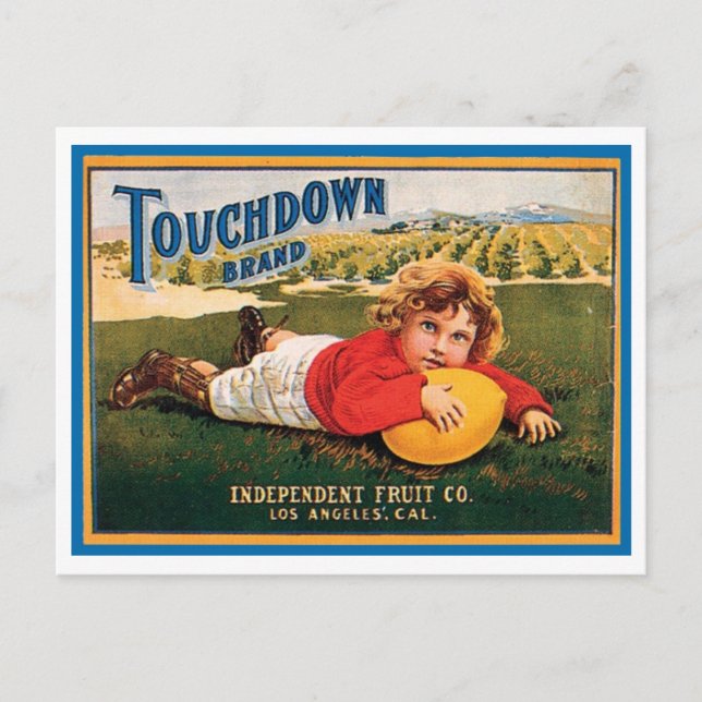 Touchdown-Markenbezeichnung Vintag Crate Label Postkarte (Vorderseite)