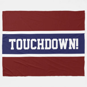 TOUCHDOWN Navy Blue Bold White Stripes Fleecedecke