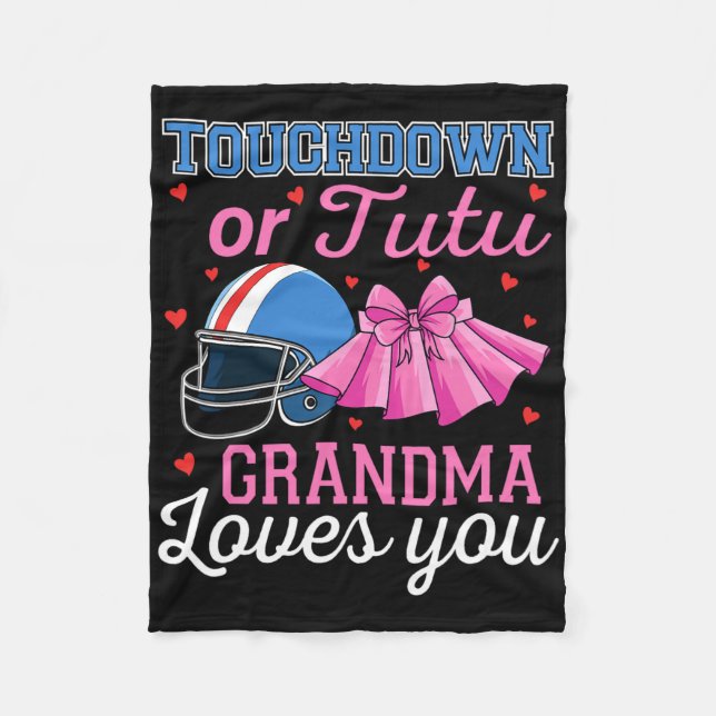 Touchdown oder Tutu Oma liebt dich Football Gende Fleecedecke (Vorderseite)