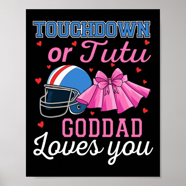 Touchdown oder Tutu Opa liebt dich Football Ba  Poster (Vorne)