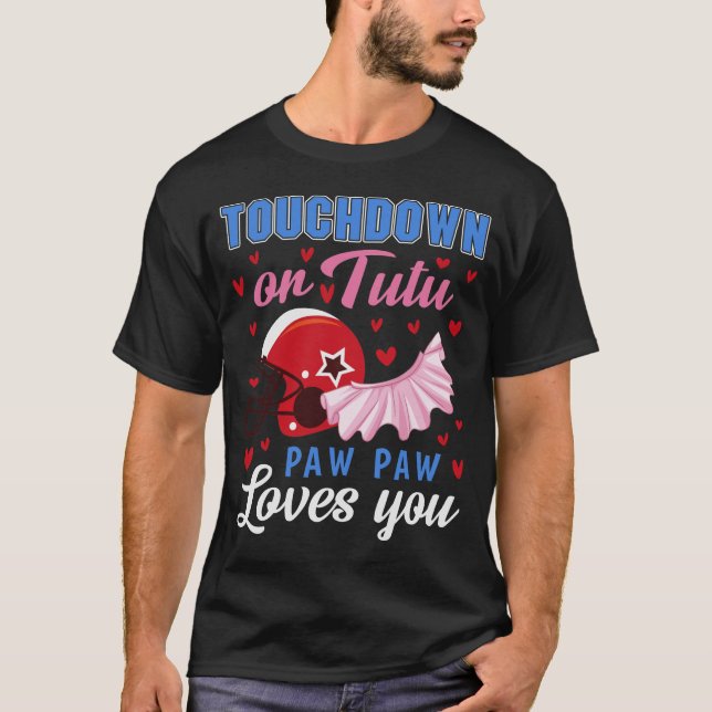 Touchdown oder Tutu Paw Lieben Fußball Größter T-Shirt (Vorderseite)