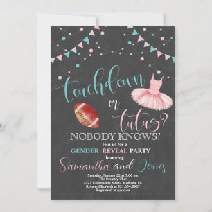 Touchdown oder Tutus Gender Reveal Party Einladung