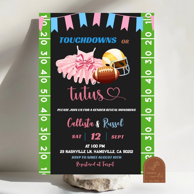 Touchdown oder Tutus Geschlecht enthüllt Einladung (Von Creator hochgeladen)