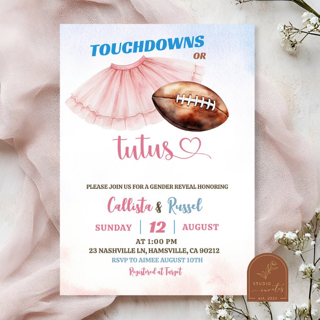 Touchdown oder Tutus Geschlechtsenthüllung  Einladung (Von Creator hochgeladen)