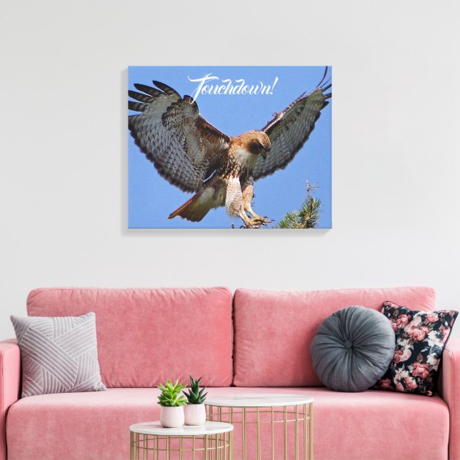 Touchdown Red Tail HawK Leinwanddruck (Insitu (Wohnzimmer))