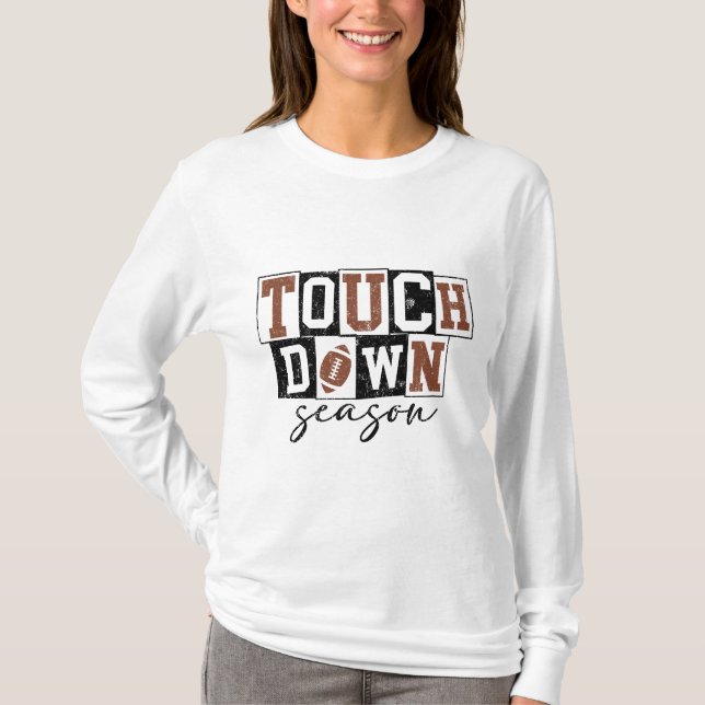 Touchdown-Saison - Fußballsaison Grafik-Abschlag T-Shirt (Vorderseite)