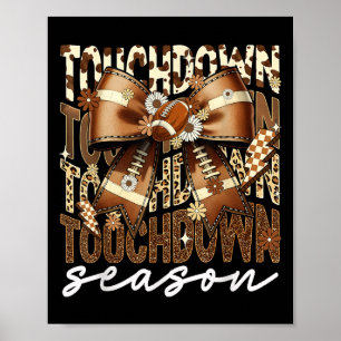 Touchdown Season American Football Bow Game Day Poster