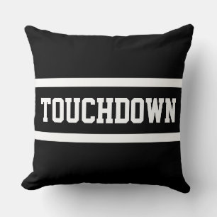 TOUCHDOWN Spaß Athletisch Sportlich Schwarz Weiße Kissen
