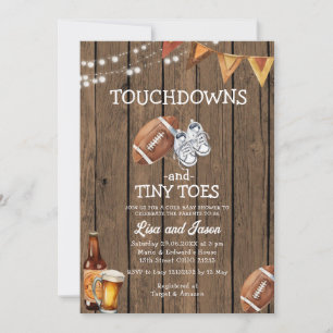 Touchdown Tiny Toes Football Baby Dusche Einladung
