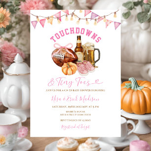 Touchdown Tiny Toes Football Paare Baby Shower Einladung