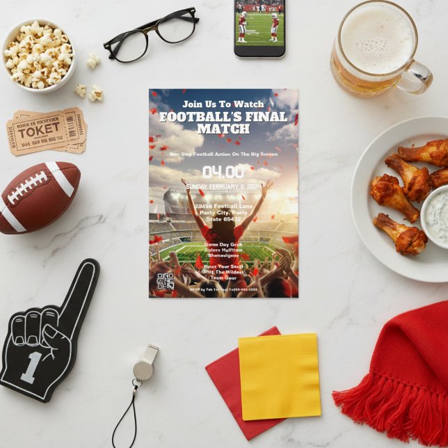 Touchdown Triumph Fußball Finale Einladung (Touchdown Triumph Football Finale Invitation)