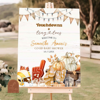 Touchdown und Tiny Toes Baby Shower Willkommenssch Poster