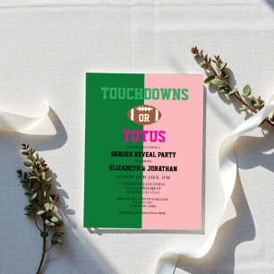 Touchdowns oder Tutus Gender Reveal Acryleinladungen