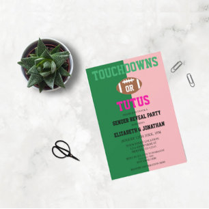 Touchdowns oder Tutus Gender Reveal Einladung