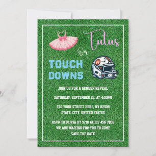 Touchdowns oder Tutus Gender Reveal Einladung