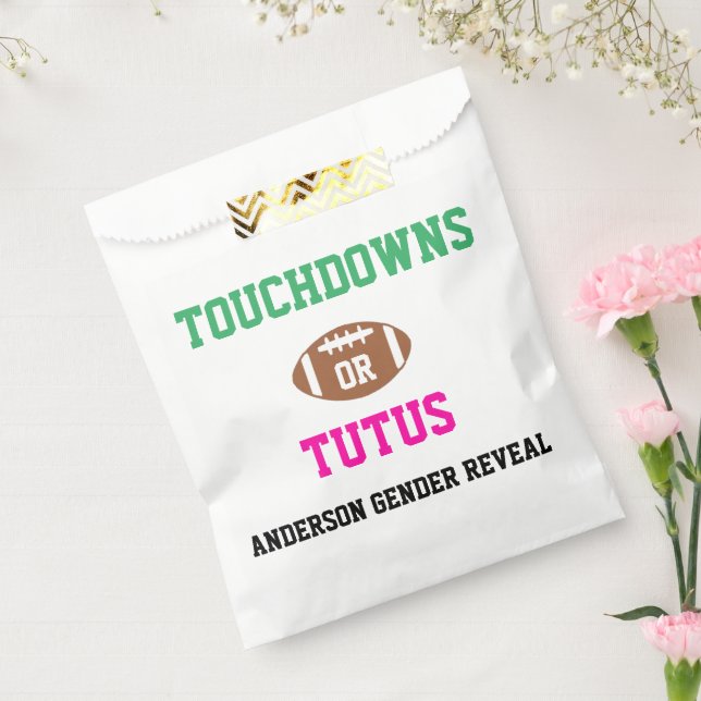 Touchdowns oder Tutus Gender Reveal Geschenktütchen (Versiegelt)
